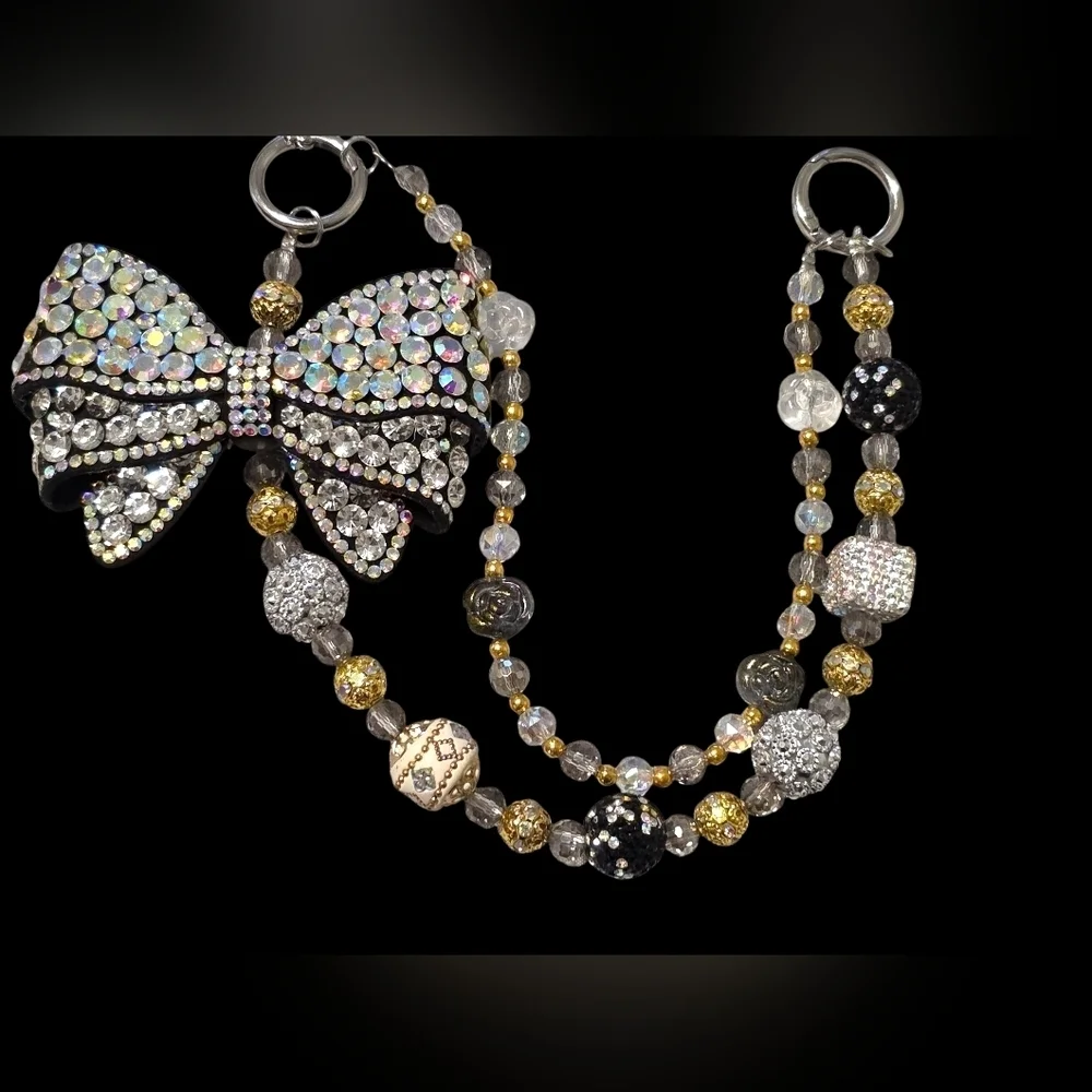 Elegant Crystal Bow Bag Charm